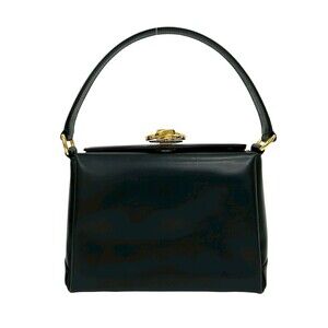 GUCCI Authentic Black Leather Tote Bag